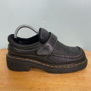 Dr. Marten’s Womens Black Leather Chunky Heel Monkstrap Loafer Size 7 VTG